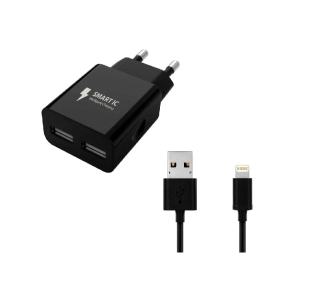 USB Charger 2,4A + APPLE Cable